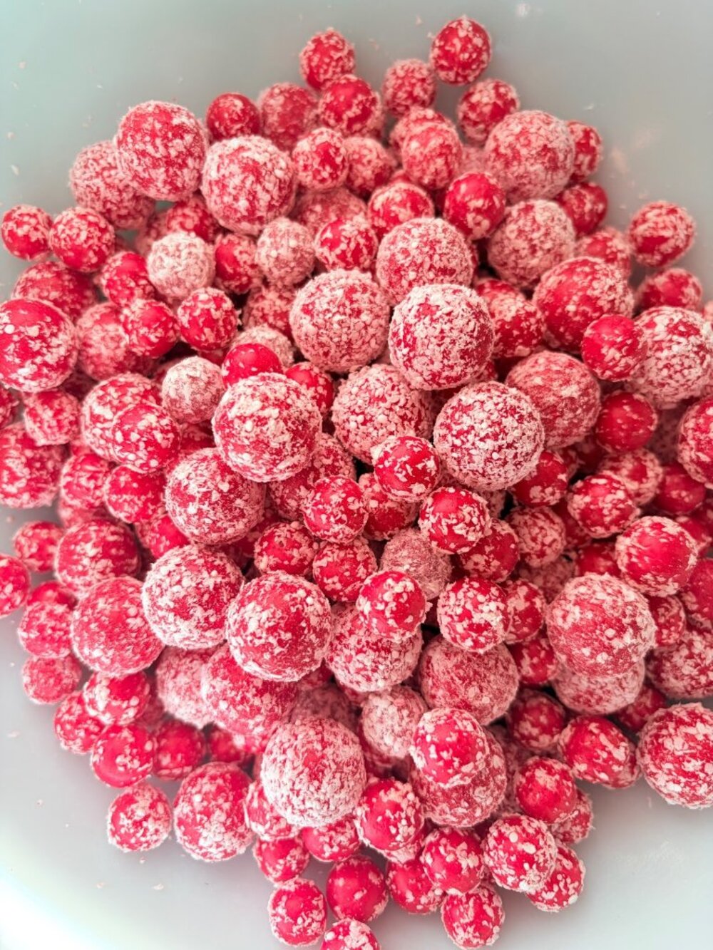 Christmas Shoppe Crafting Frosted Red Cranberries Ball Bowl Vase Filler 1.5oz S6